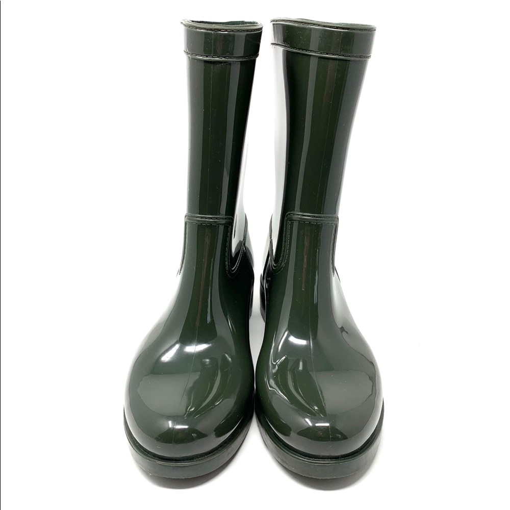Aldo Hunter Green Rain Boots Gold Studded Size 7/8 - Picture 3 of 8